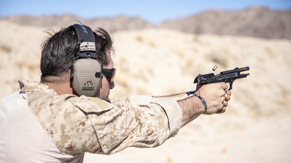 11th MEU Marines conduct pistol qualification range during RUT