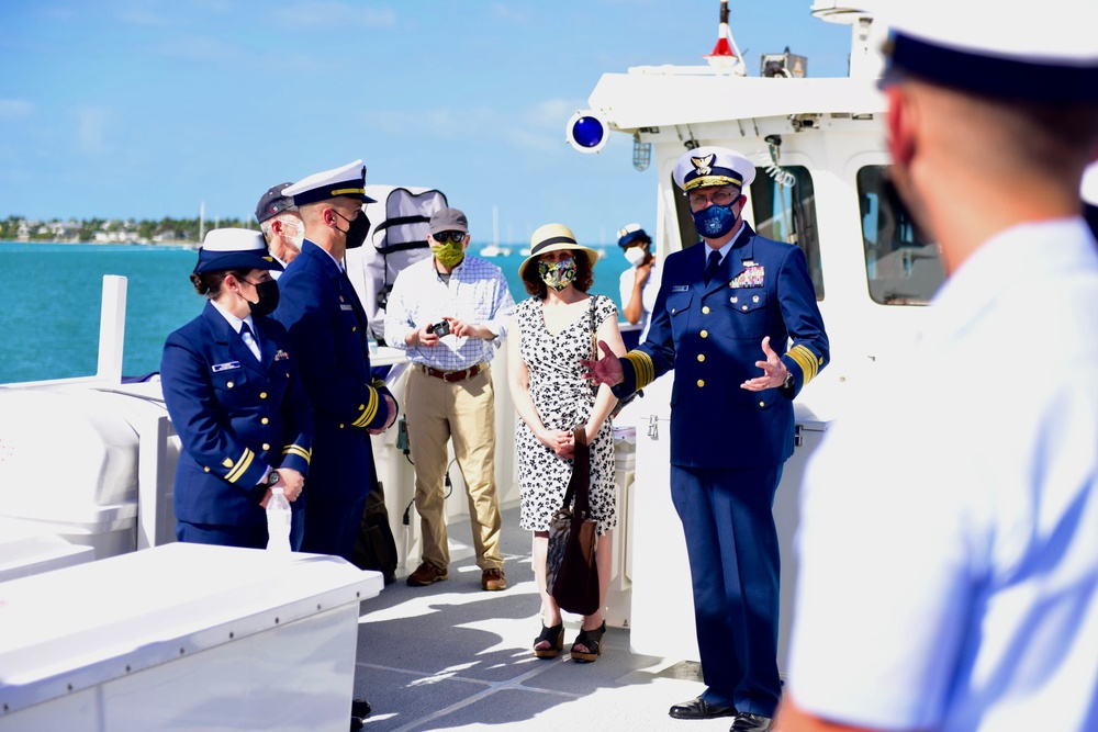 U.S. Coast Guard deputy commandant for operations addresses WPC 1142 crew