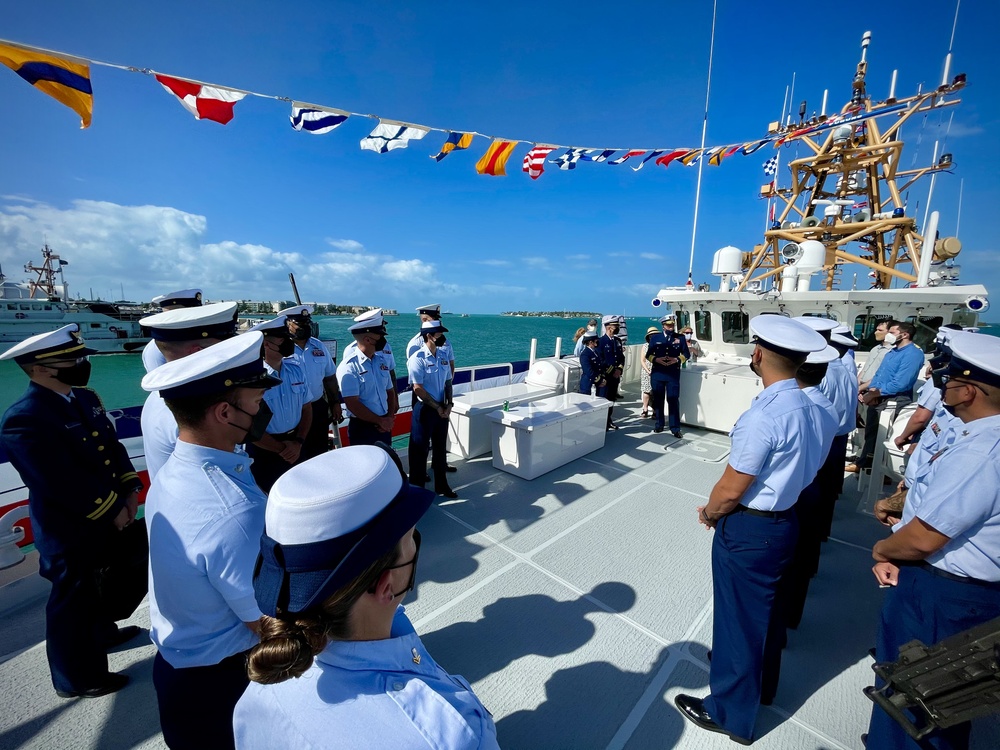 Deputy commandant for operations addresses USCGC Robert Goldman crew