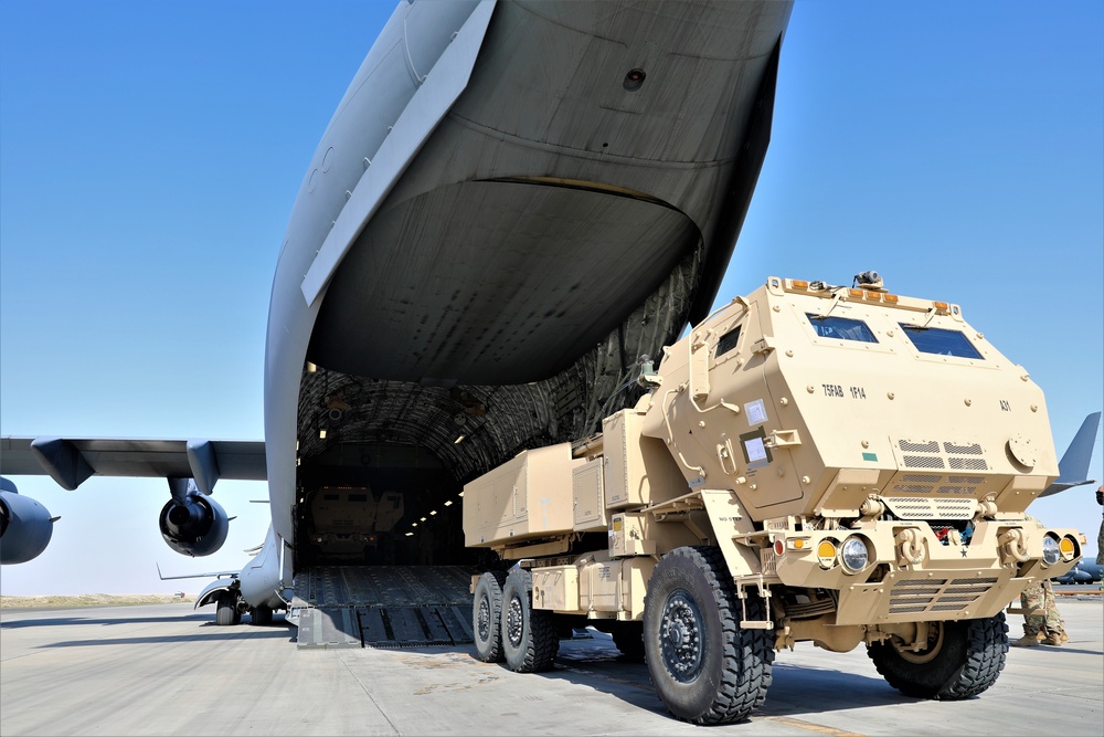 High Mobility Artillery Rocket System Loading