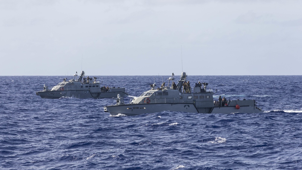 Mark VI Patrol Boats practice stern gate operations