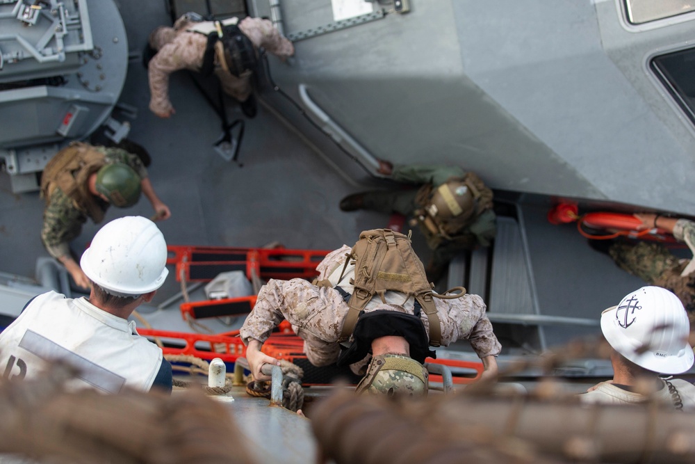 Mark VI Patrol Boats practice stern gate operations