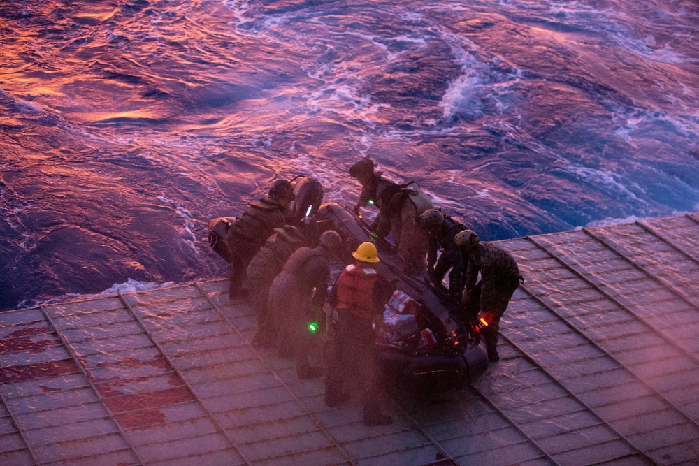 Mark VI Patrol Boats practice stern gate operations