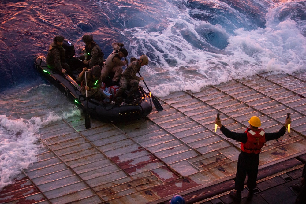 Mark VI Patrol Boats practice stern gate operations