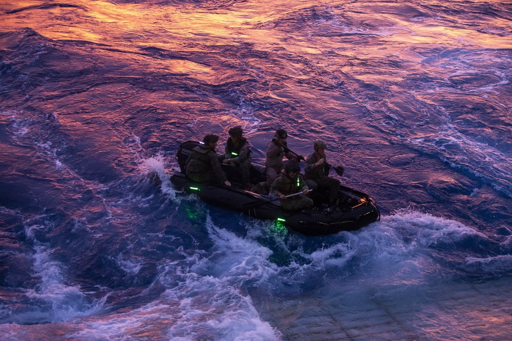 Mark VI Patrol Boats practice stern gate operations