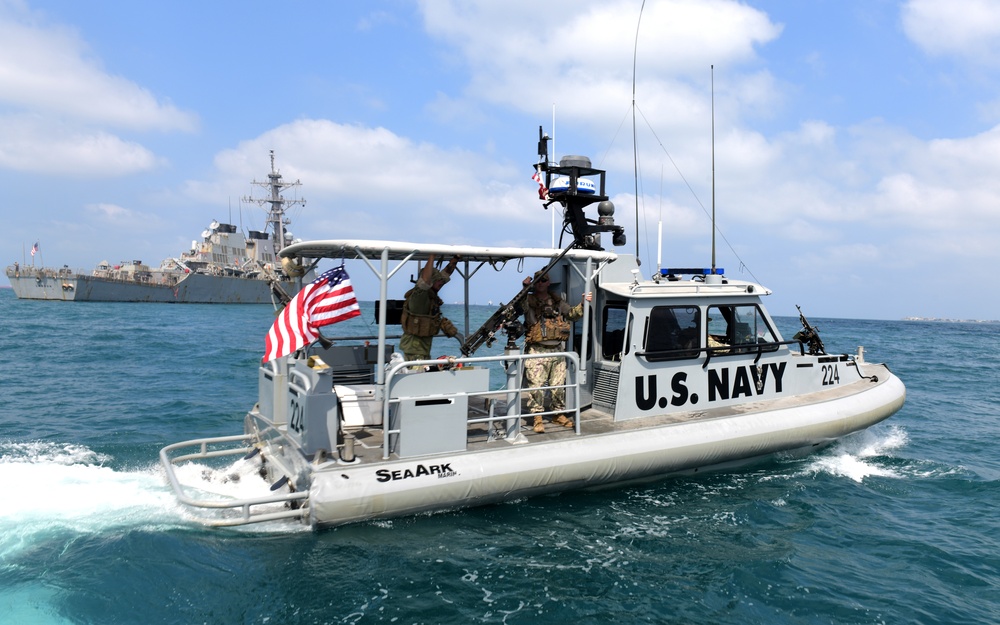 Maritime Expeditionary Security Squadron ensure the safety of USS Laboon