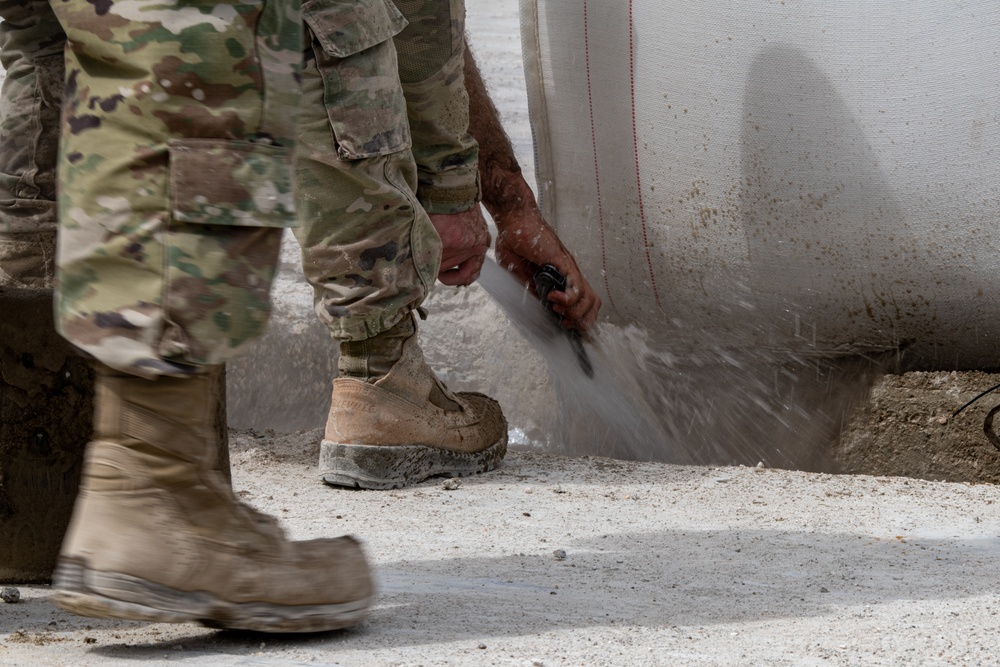 379th ECES performs rapid airfield damage repair during AFCENT capstone event