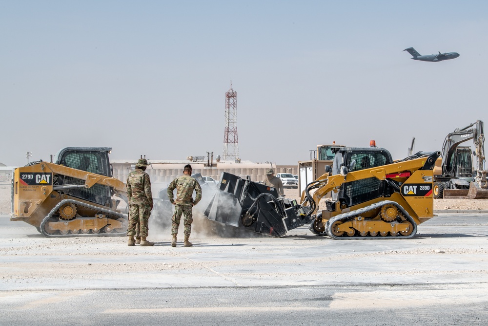 379th ECES performs rapid airfield damage repair during AFCENT capstone event