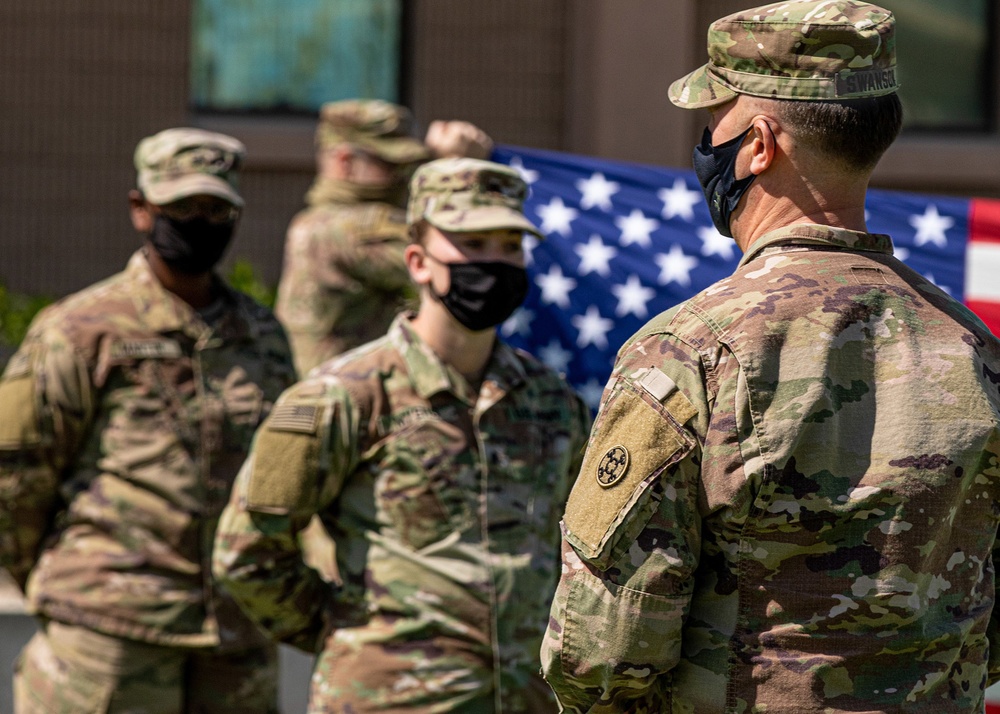 Dvids - Images - Brig. Gen. Swanson Reenlists Soldiers Deployed To Camp 