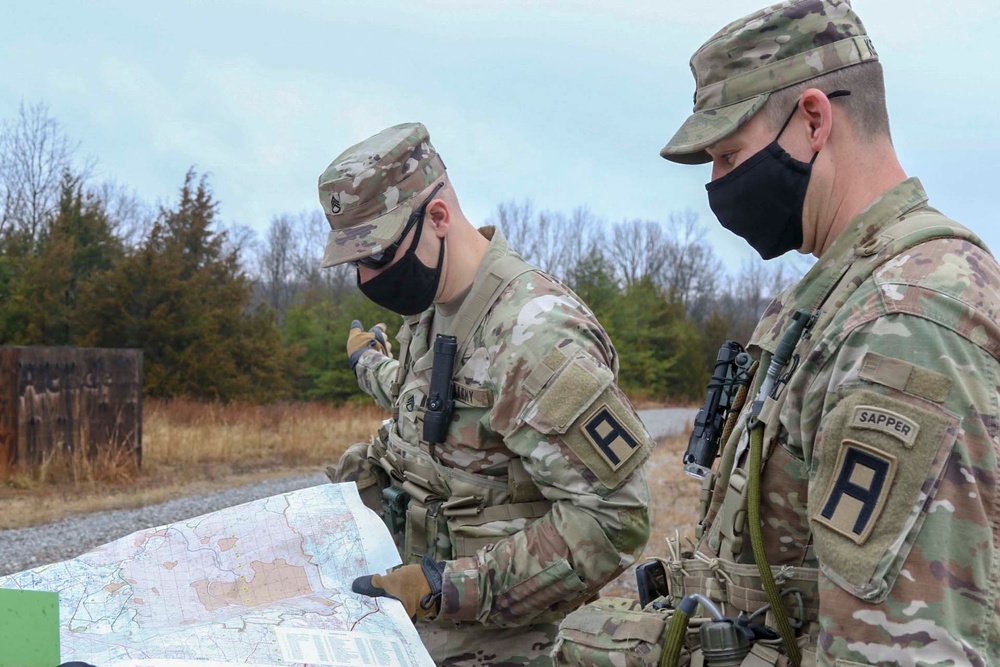 1-410th Brigade Engineer Battalion does route recon for driver training