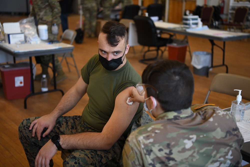 MARFORCYBER receive COVID-19 vaccinations.