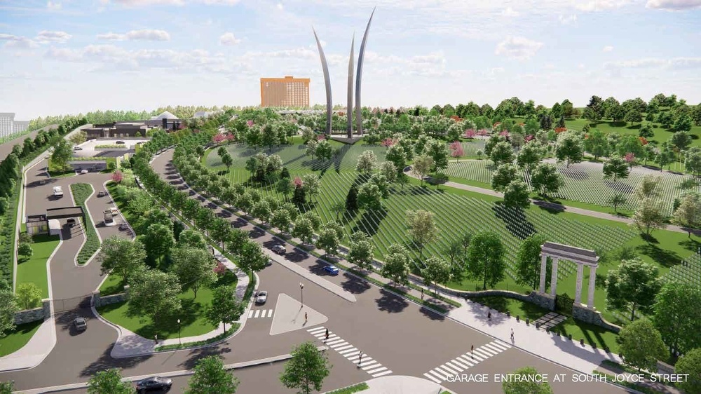 Future condition of Arlington National Cemetery and Columbia Pike; view looking West from future intersection of Columbia Pike and South Joyce St