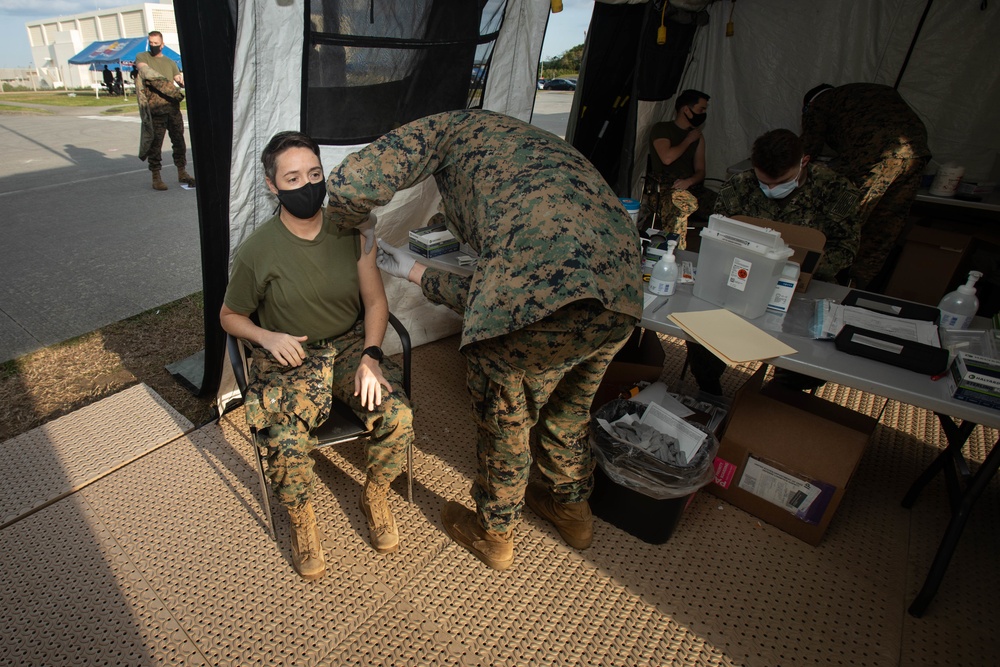 MRF-D Advanced Echelon receive the second COVID-19 shot