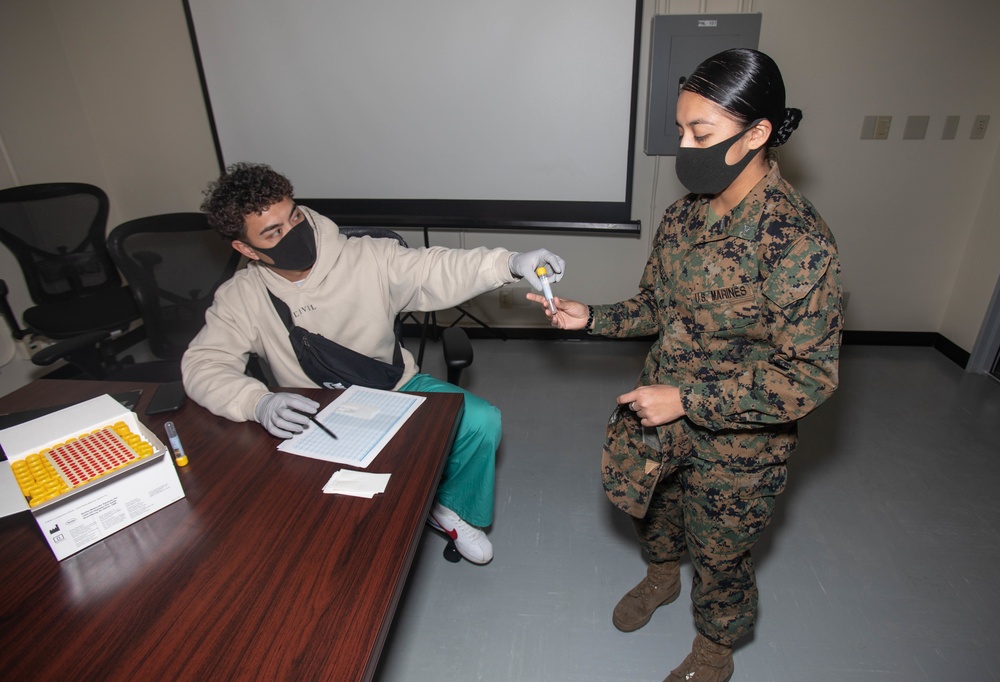 MRF-D Advanced Echelon receive a COVID-19 test