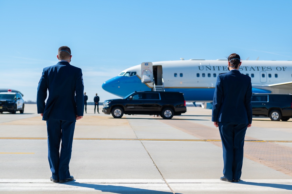 First Lady Dr. Jill Biden Arrives on Joint Base MDL
