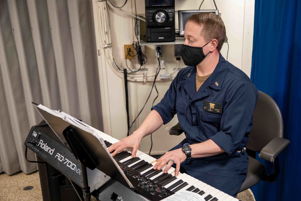 Sailors take part in religious services