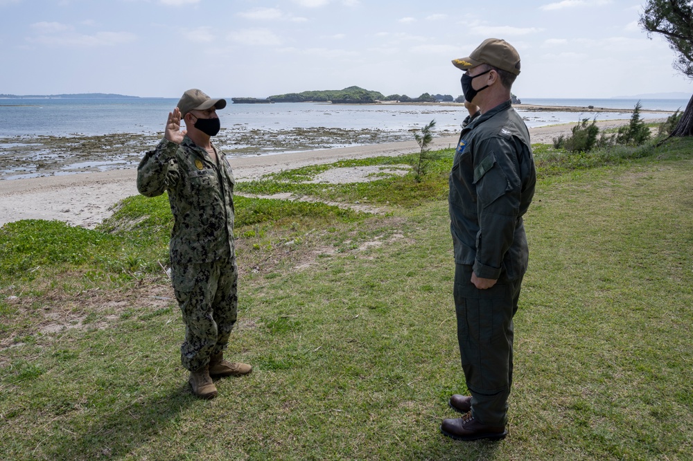 CFAO Sailor Reenlists on White Beach