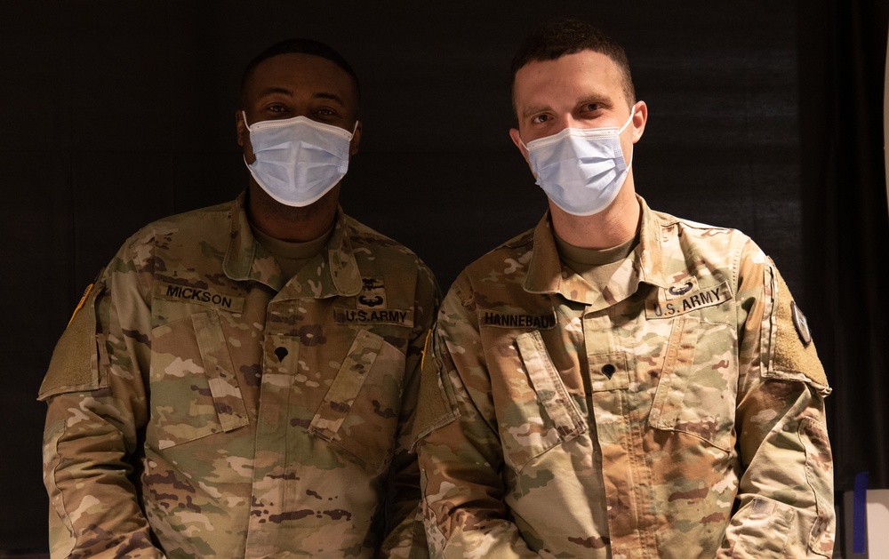 U.S. Army Soldiers give community members their second dose of the COVID-19 vaccine in Somerset, NJ