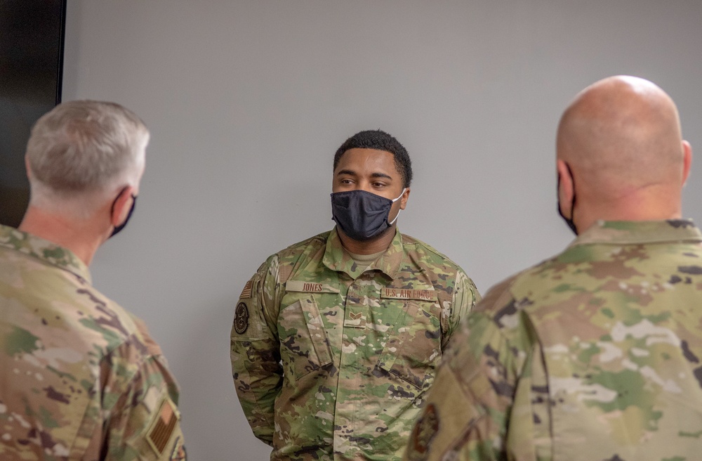 U.S. Air Force Expeditionary Center command team visits Pope Army Airfield