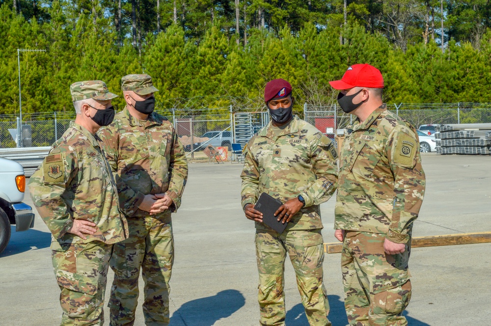 U.S. Air Force Expeditionary Center command team visits Pope Army Airfield