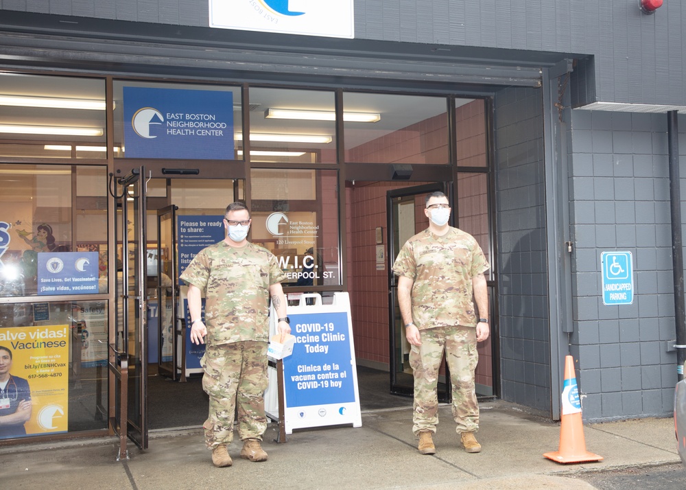 Massachusetts National Guard administers vaccines in East Boston