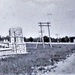 1940s view of stone gates at Camp McCoy