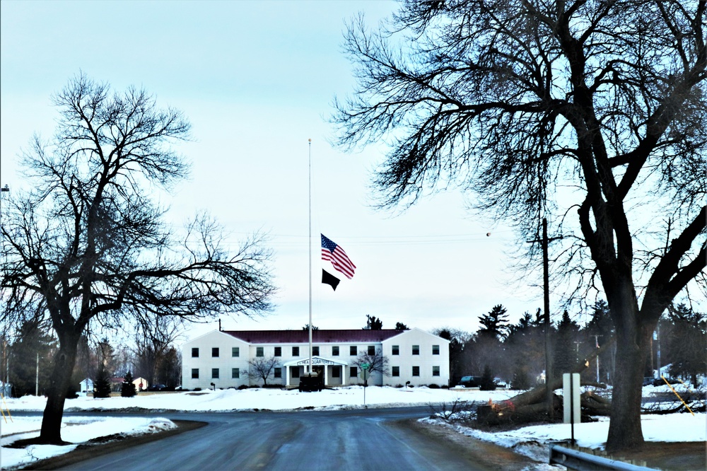 U.S. flag at half-staff at Fort McCoy