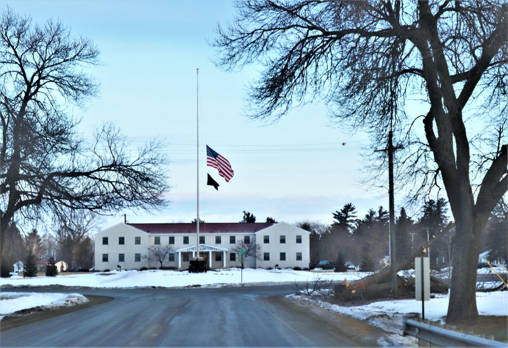 U.S. flag at half-staff at Fort McCoy