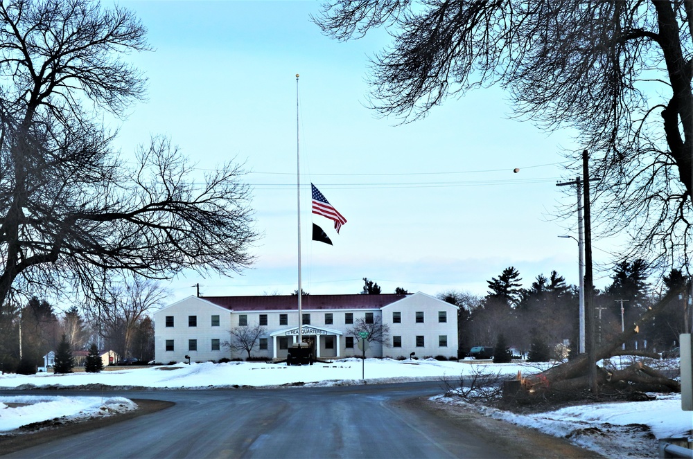 U.S. flag at half-staff at Fort McCoy