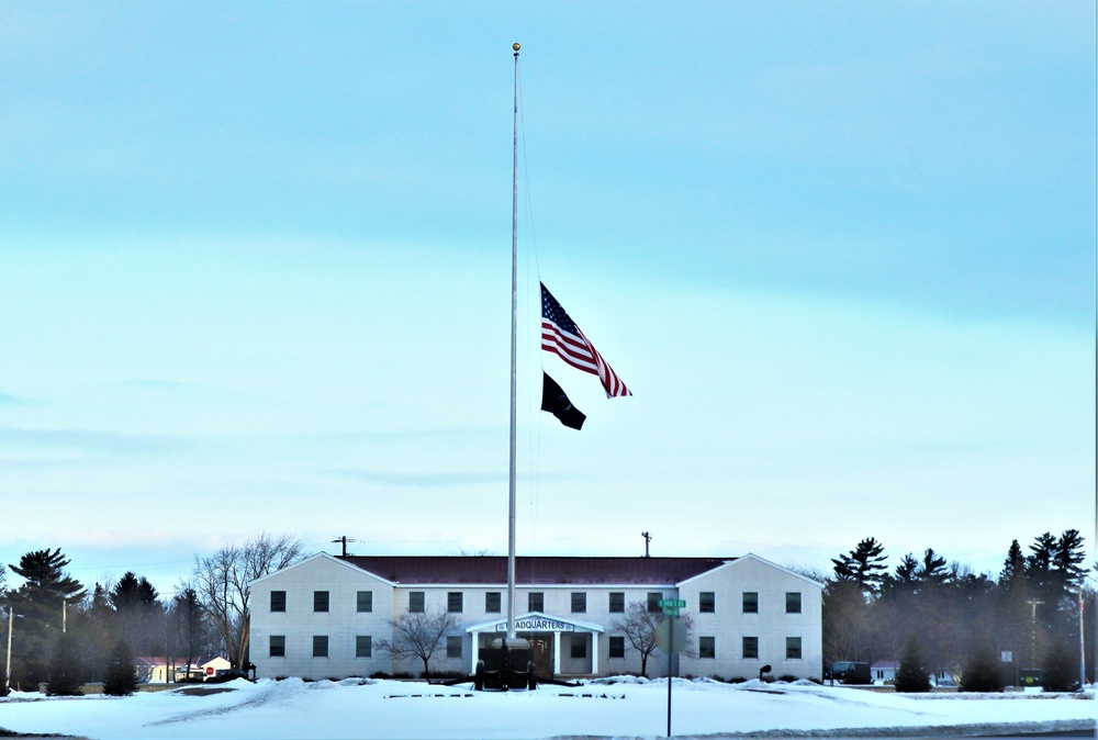 U.S. flag at half-staff at Fort McCoy