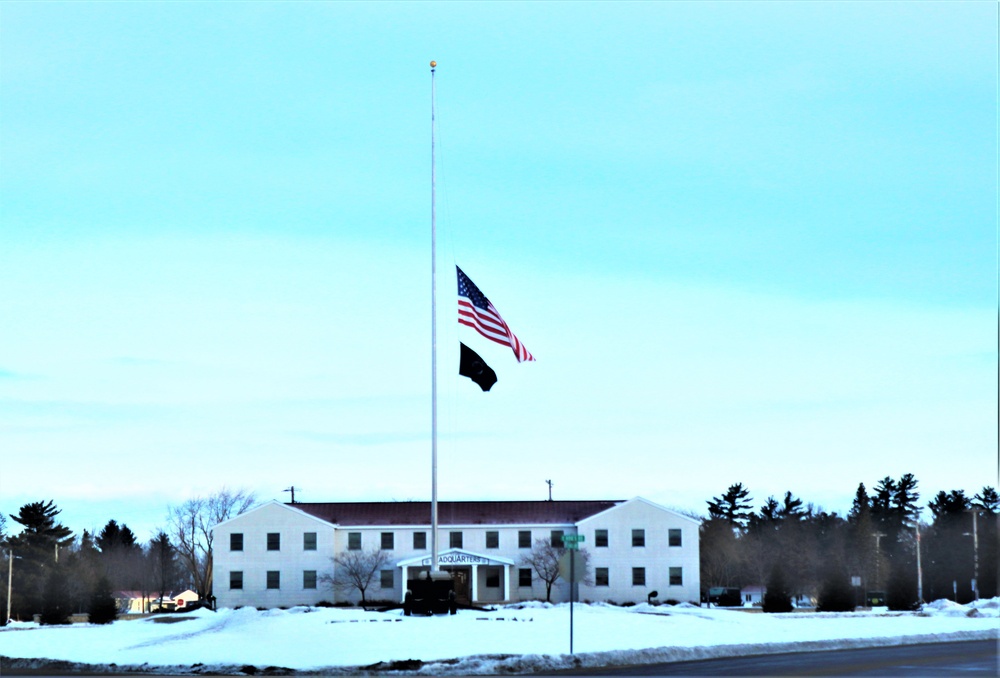 U.S. flag at half-staff at Fort McCoy