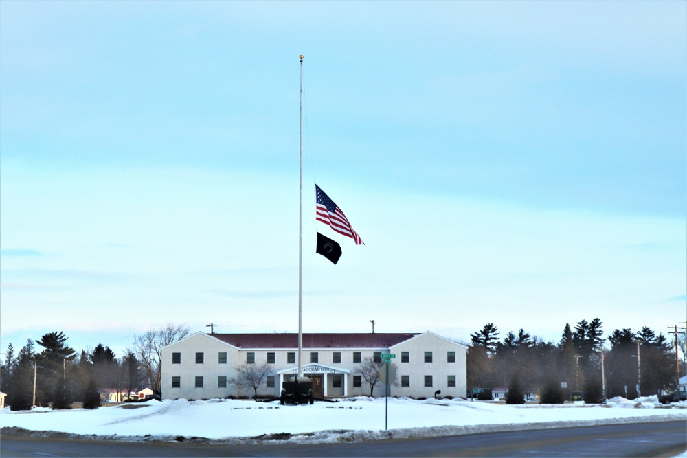 U.S. flag at half-staff at Fort McCoy