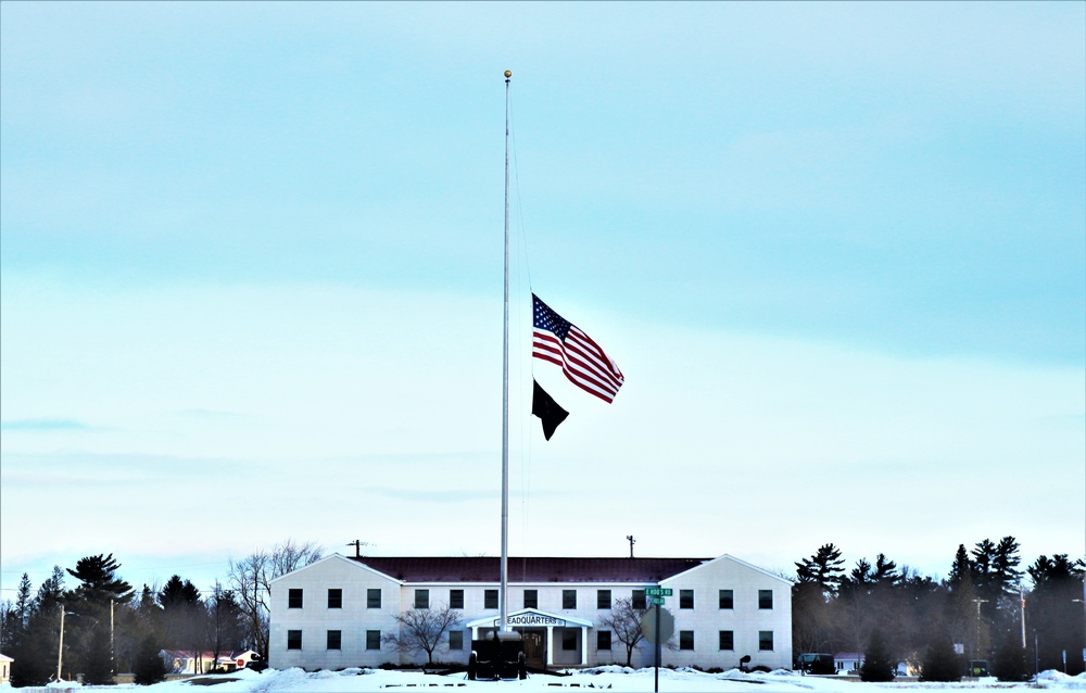 U.S. flag at half-staff at Fort McCoy