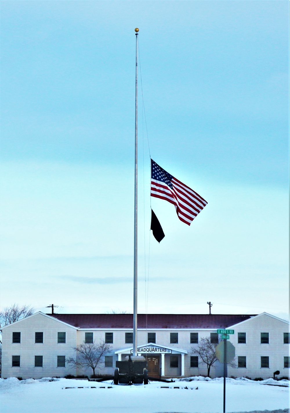 U.S. flag at half-staff at Fort McCoy