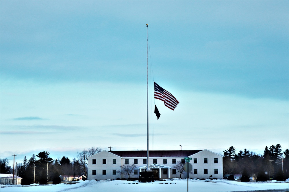 U.S. flag at half-staff at Fort McCoy