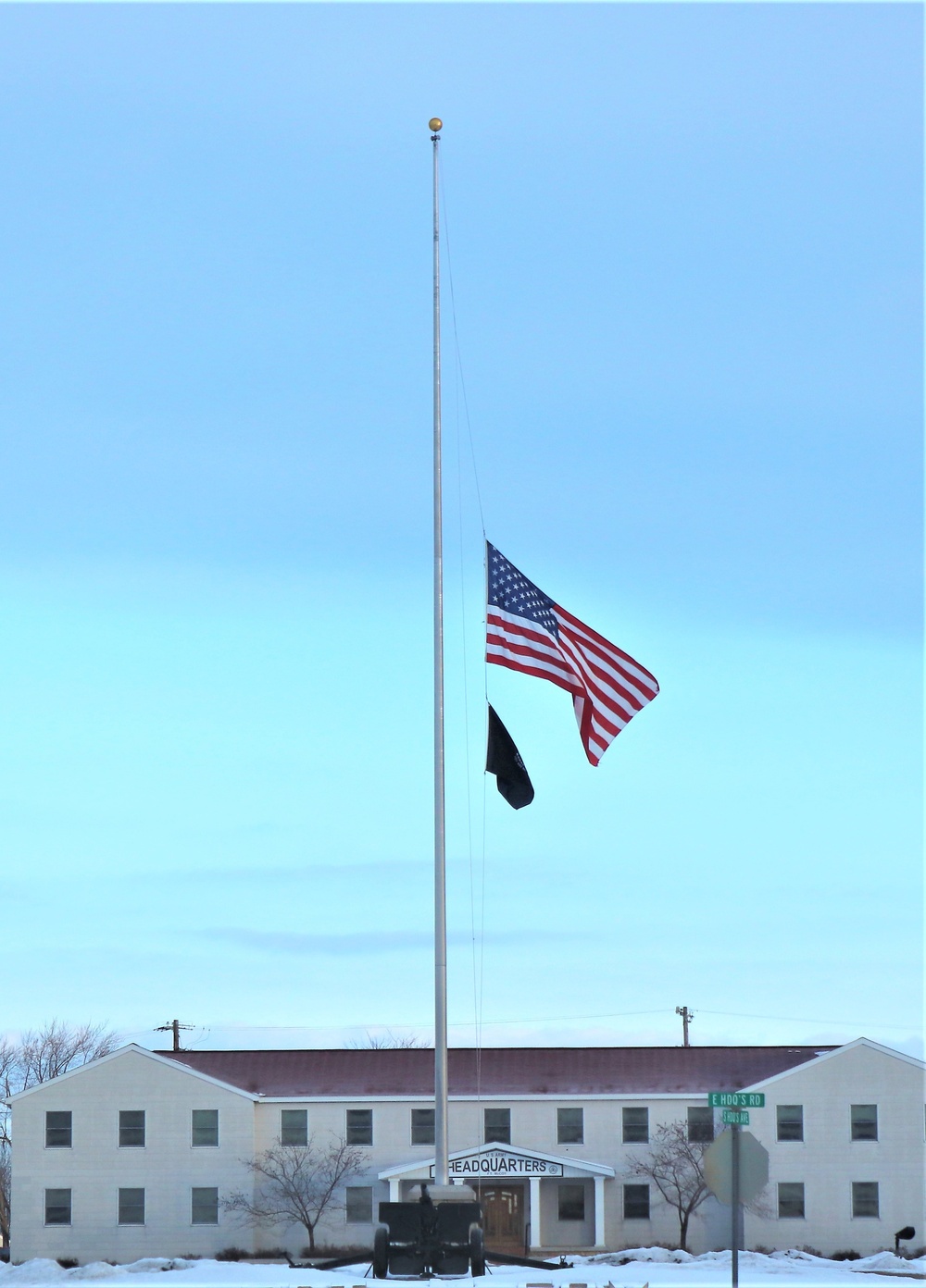 U.S. flag at half-staff at Fort McCoy