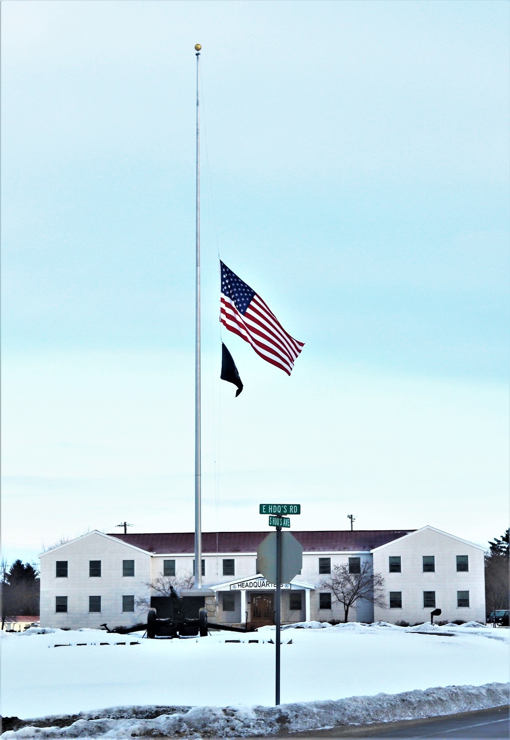 U.S. flag at half-staff at Fort McCoy