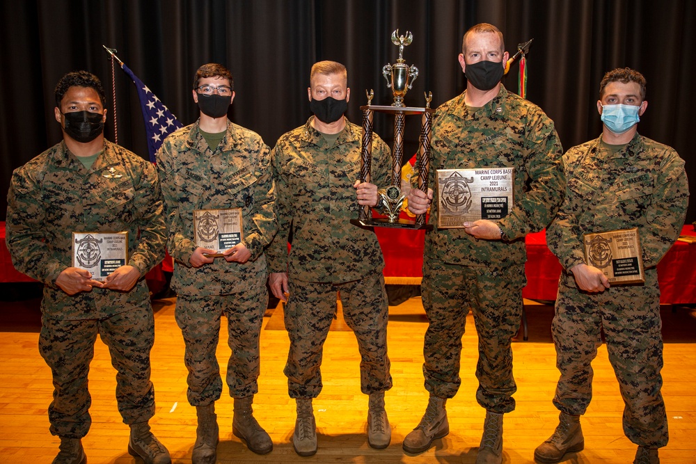 Camp Lejeune Intramural Rifle, Pistol Competition winners recognized by base commanding general