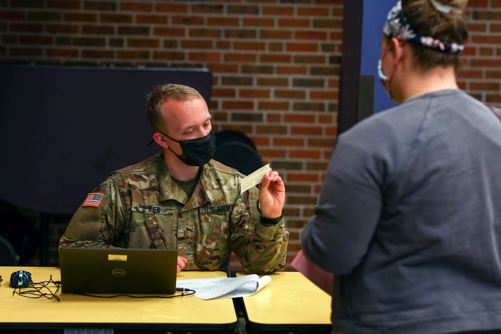 NC Guardsman uses civilian education while supporting COVID-19 vaccine clinic
