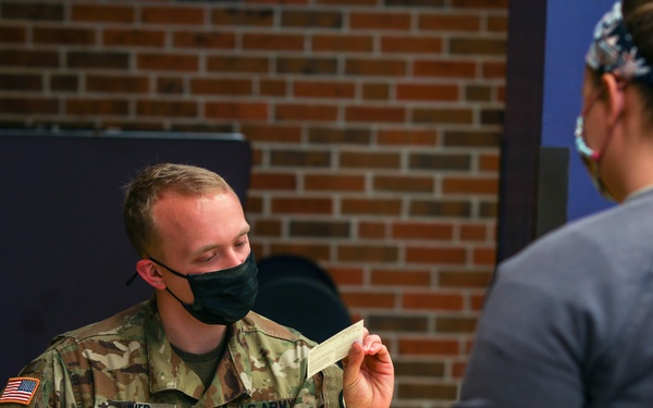 NC Guardsman uses civilian education while supporting COVID-19 vaccine clinic