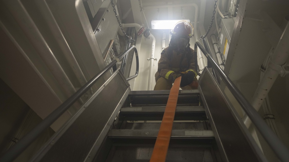 Rafael Peralta Conducts Firefighting Drill