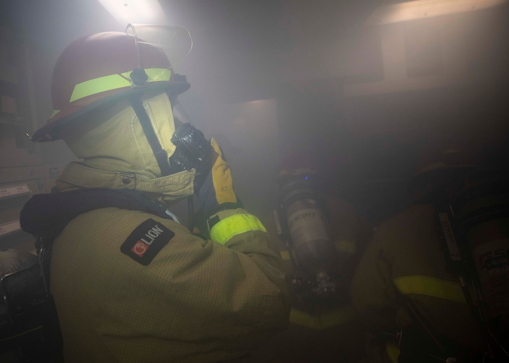 Rafael Peralta Conducts Firefighting Drill