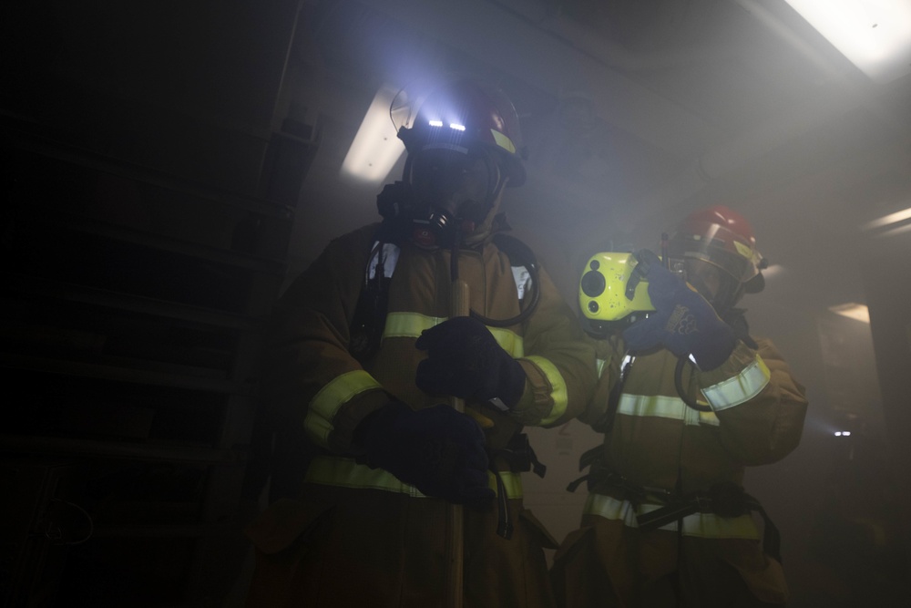 Rafael Peralta Conducts Firefighting Drill