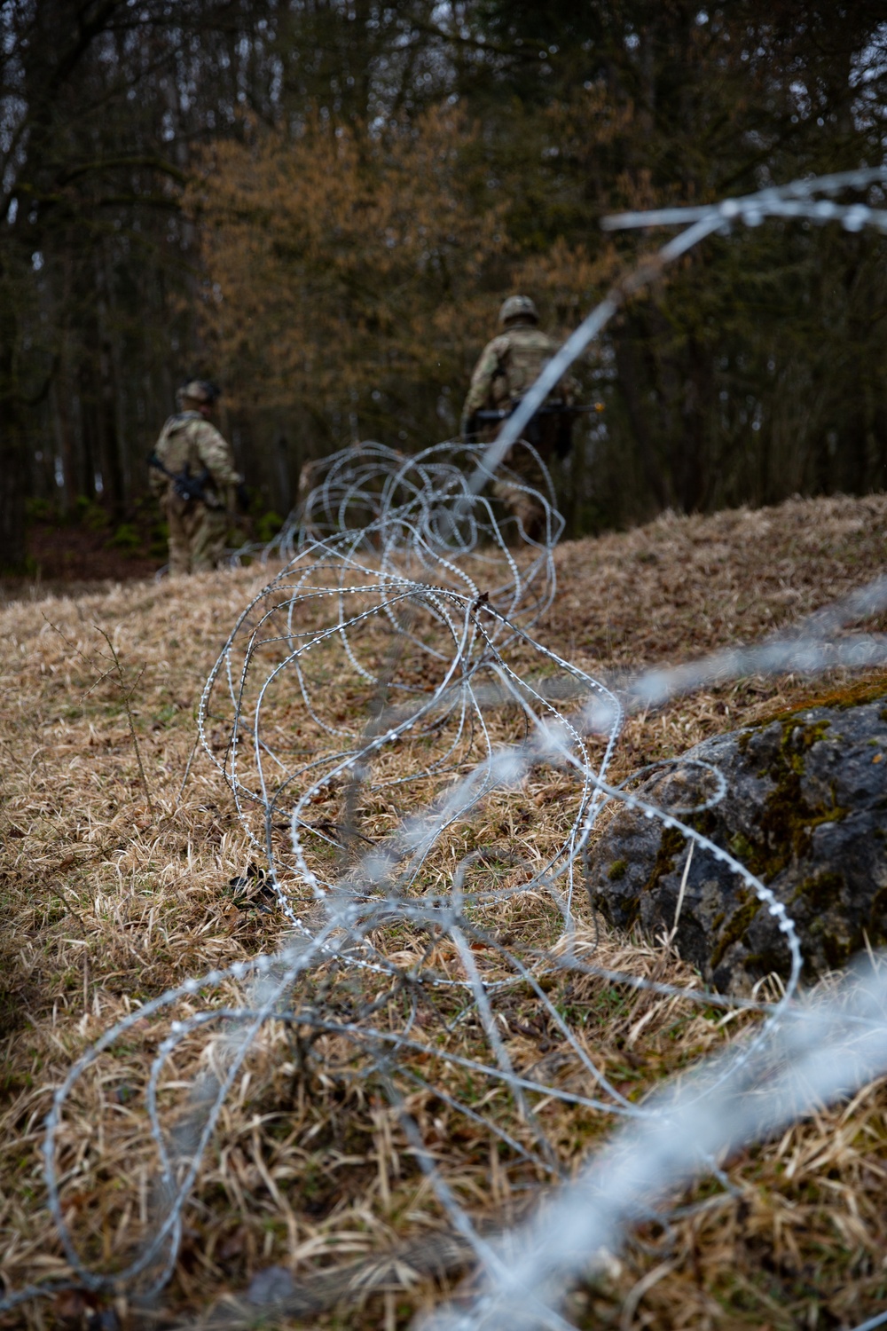 Setting up the concertina wire