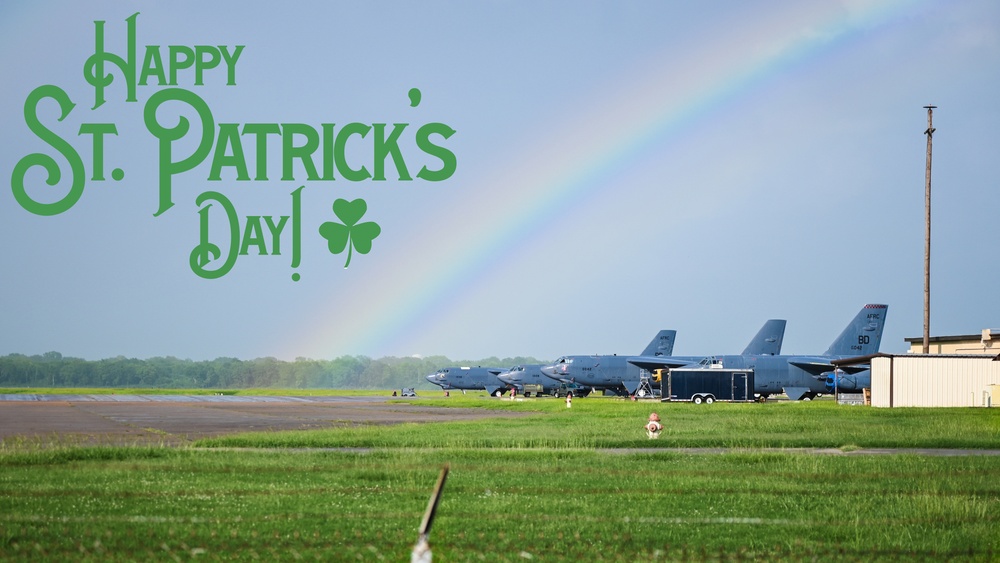 Rainbow shines over B-52
