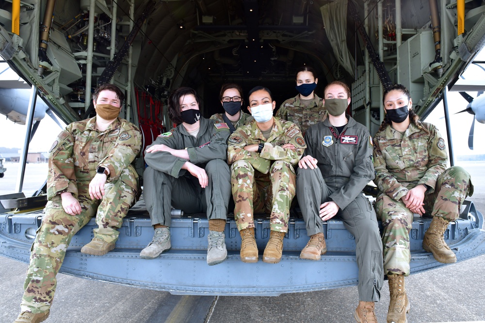 All-female C-130J crew commemorates Women's History Month