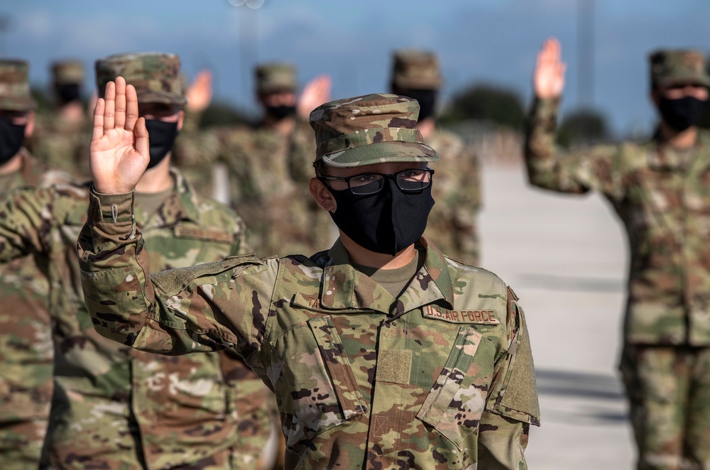 U.S. Air Force Basic Military Training Graduation and Coining Ceremony