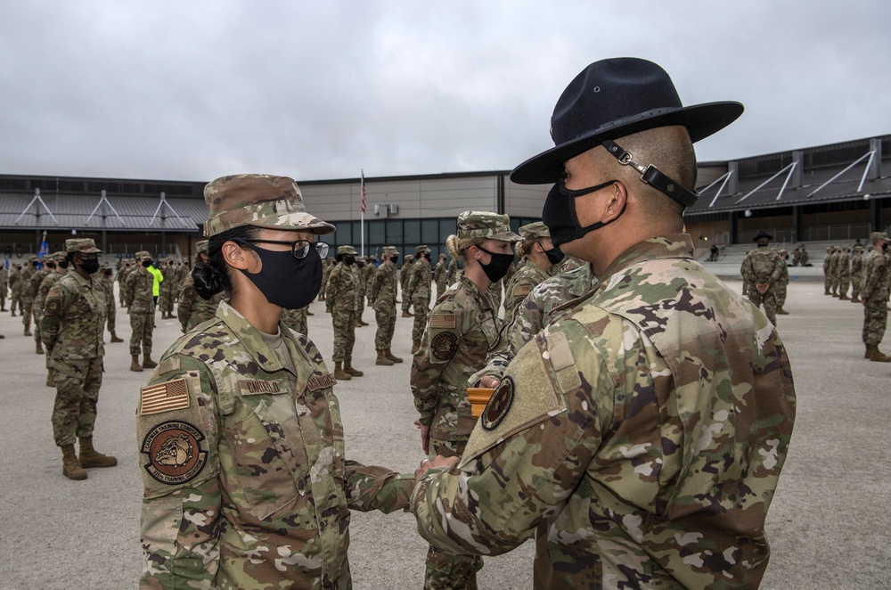 U.S. Air Force Basic Military Training Graduation and Coining Ceremony