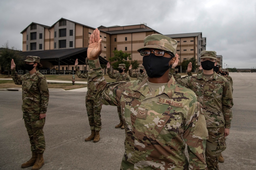U.S. Air Force Basic Military Training Graduation and Coining Ceremony