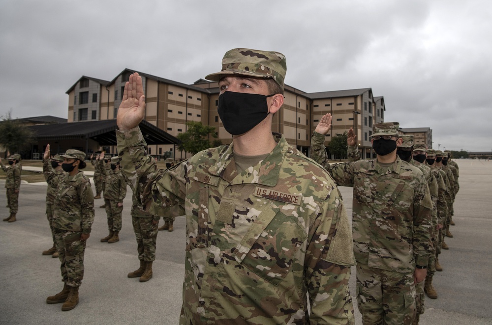 U.S. Air Force Basic Military Training Graduation and Coining Ceremony